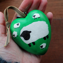 Load image into Gallery viewer, Green sheep ceramic heart