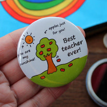 Load image into Gallery viewer, Best teacher ever pocket mirror by Laura Lee Designs 