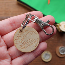 Load image into Gallery viewer, Toot! Cyril Keyring - Bug Party - Woodlouse - Wooden - Bag Charm - Zipper Pull - Clip On - Keys