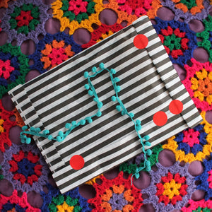 black and white stripe gift bag 