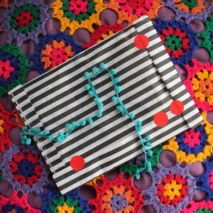 Black and white stripe gift bag 