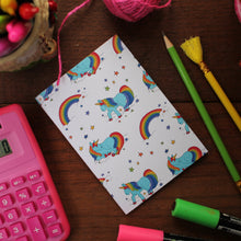 Load image into Gallery viewer, Rainbow unicorn note book by Laura Lee Designs 