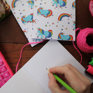 Rainbow unicorn note book by Laura Lee Designs 
