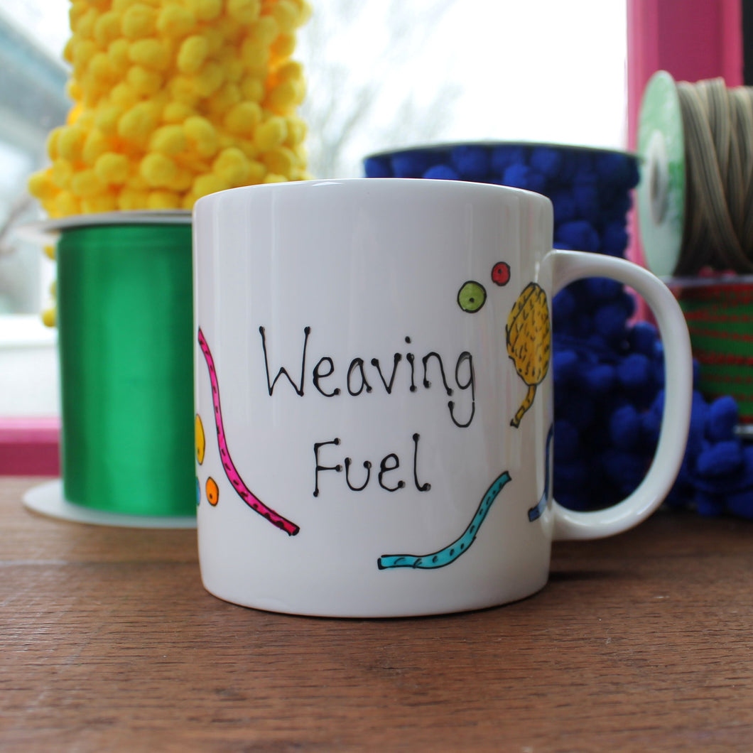 Weaving fuel big crafters mug Laura Lee Designs 