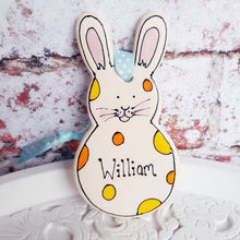 Load image into Gallery viewer, Easter decoration hanging rabbit ornament by Laura Lee Designs 