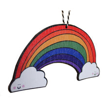 Load image into Gallery viewer, Wooden hanging rainbow by Laura Lee Designs 