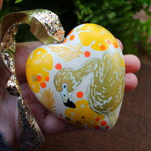 Load image into Gallery viewer, Gold flamingo heart Hand Painted in Cornwall