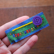 Load image into Gallery viewer, Purple and yellow button hairslide by Laura Lee Designs Cornwall
