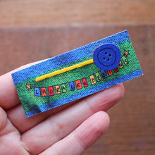 Load image into Gallery viewer, Royal blue and yellow button hairslide by Laura Lee Designs Cornwall