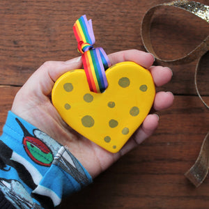Yellow rainbow sunshine heart by Laura Lee Designs 